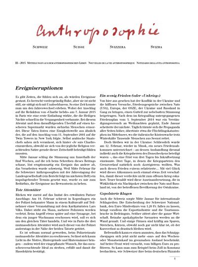 Schweizer Mitteilungen - März 2015